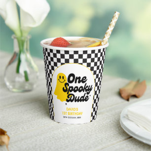 One Spooky Dude Halloween First Birthday Paper Cups