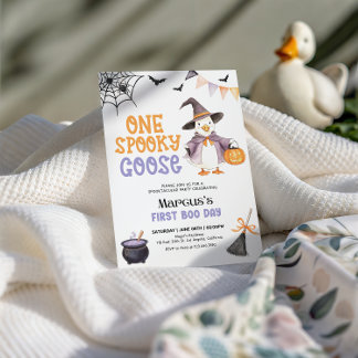 One Spooky Goose Halloween Birthday Invitation
