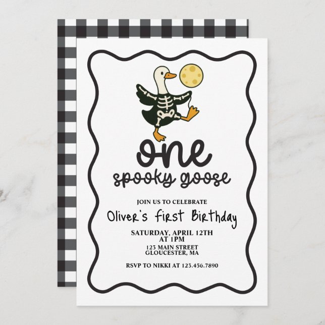 One Spooky Goose Halloween Invitation (Front/Back)