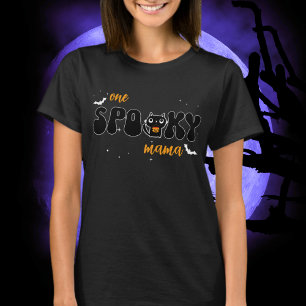 One Spooky Mama Any Person with Halloween Cat  T-Shirt