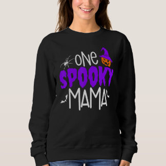 One Spooky Mama Pumpkin Halloween Holiday Sweatshirt