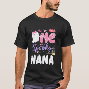 One Spooky Nana 1st Birthday Halloween Pink Ghost T-Shirt