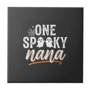 One Spooky Nana Halloween Ghost Design Ceramic Tile