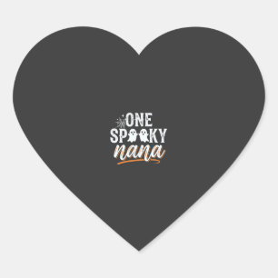 One Spooky Nana Halloween Ghost Design Heart Sticker