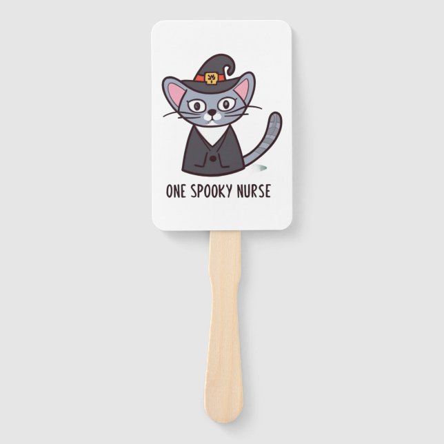 One Spooky Nurse Cat - Feline Festivities for Hall Hand Fan (Front)