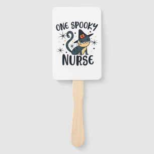 One Spooky Nurse Cat - Tail-ored for Halloween   Hand Fan