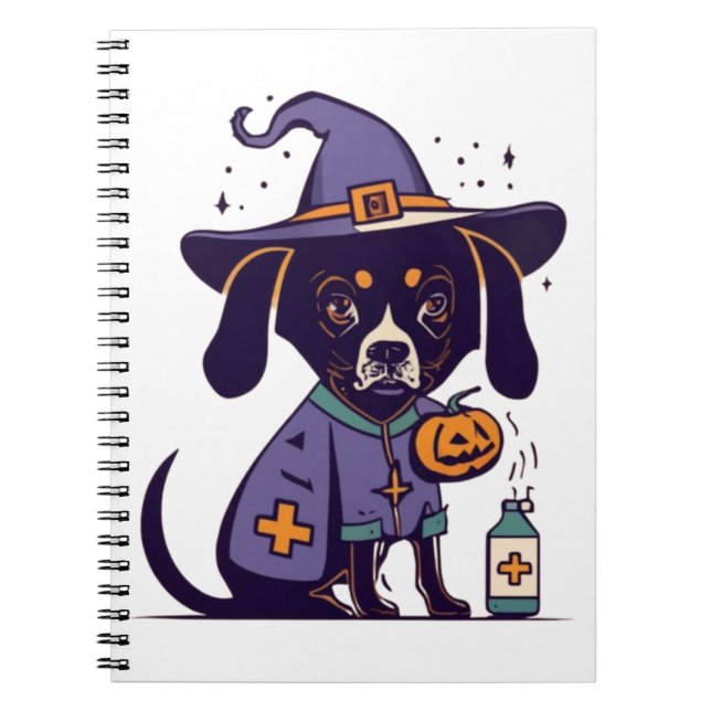 One Spooky Nurse Dog Ready for October   Notebook (Front)