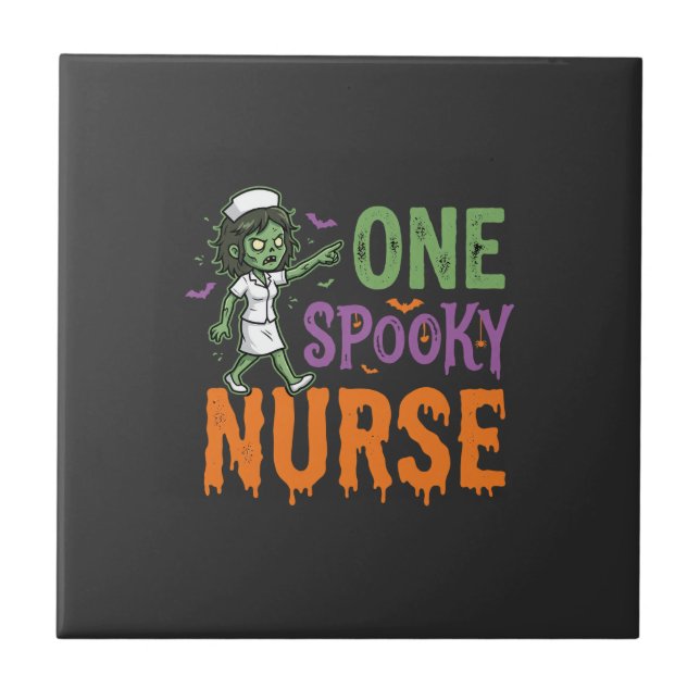 One Spooky Nurse Halloween Design (2)_1 Ceramic Tile (Front)