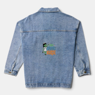 One Spooky Nurse Halloween Design Denim Jacket