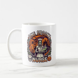 One Spooky Nurse Halloween Skeleton Potions Haunte Coffee Mug