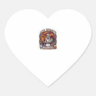 One Spooky Nurse Halloween Skeleton Potions Haunte Heart Sticker