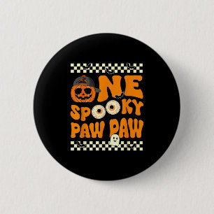 One Spooky Paw Paw First Birthday Halloween Jack O 6 Cm Round Badge
