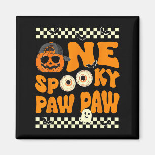 One Spooky Paw Paw First Birthday Halloween Jack O Magnet