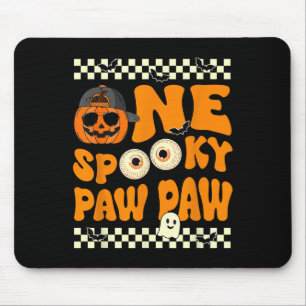 One Spooky Paw Paw First Birthday Halloween Jack O Mouse Pad