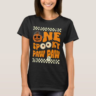 One Spooky Paw Paw First Birthday Halloween Jack O T-Shirt