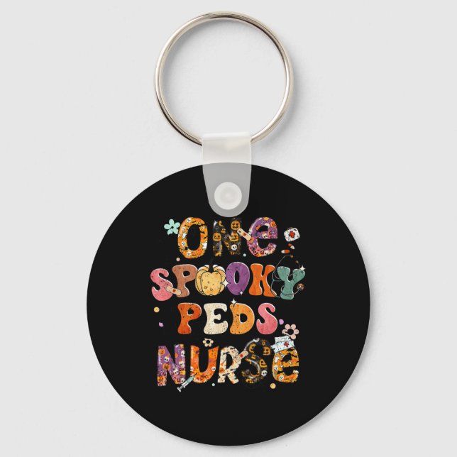 One Spooky PEDS Nurse Halloween Spooky Costume Nur Key Ring (Front)