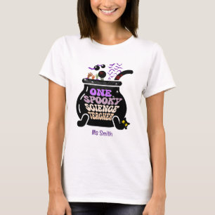 One Spooky Science Teacher funny Halloween white T-Shirt
