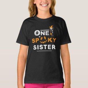 One Spooky Sister Halloween Matching Family Custom T-Shirt