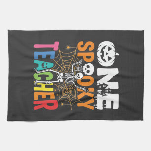 One Spooky Teacher Halloween Design_1 Tea Towel