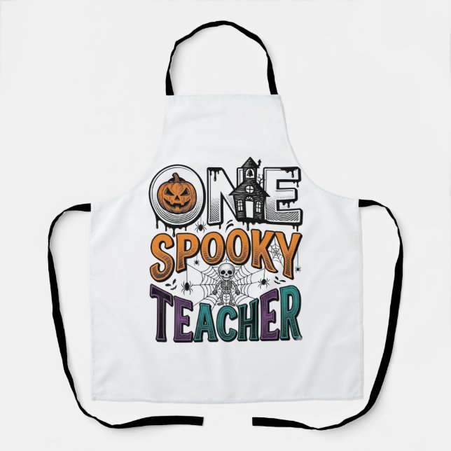One Spooky Teacher Halloween Vector Design_1 Apron (Front)