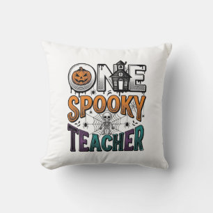 One Spooky Teacher Halloween Vector Design_1 Cushion