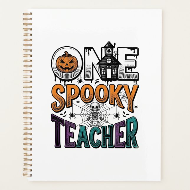 One Spooky Teacher Halloween Vector Design_1 Planner (Front)