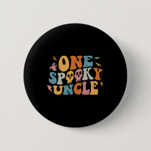 One Spooky Uncle Groovy Halloween Costume  6 Cm Round Badge