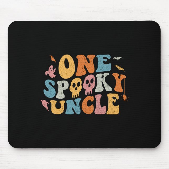 One Spooky Uncle Groovy Halloween Costume  Mouse Pad (Front)