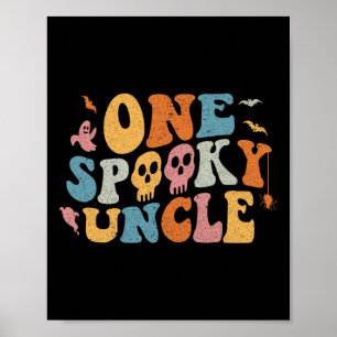 One Spooky Uncle Groovy Halloween Costume Poster