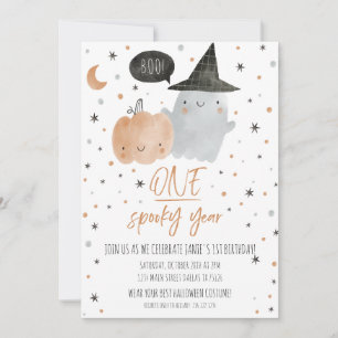 ONE Spooky Year Birthday Invitation