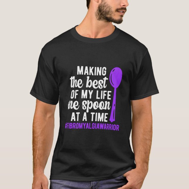 One Spoon Fibromyalgia Warrior Fibromyalgia Awaren T-Shirt (Front)