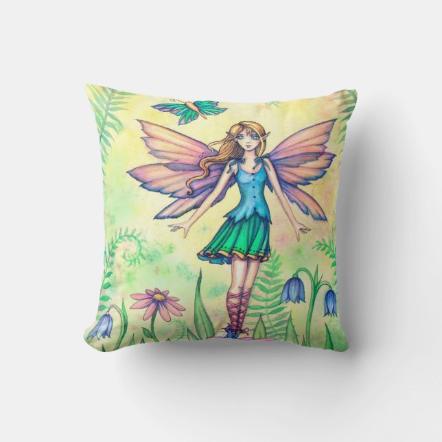 One Spring Day Fairy Fantasy Artwork Cushion (Front)