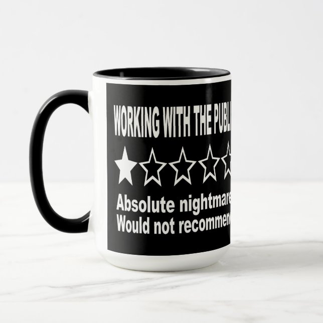 One Star Review Black Mug (Left)