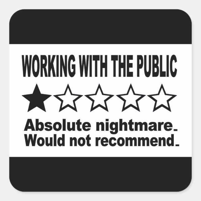 One Star Review   Square Sticker (Front)