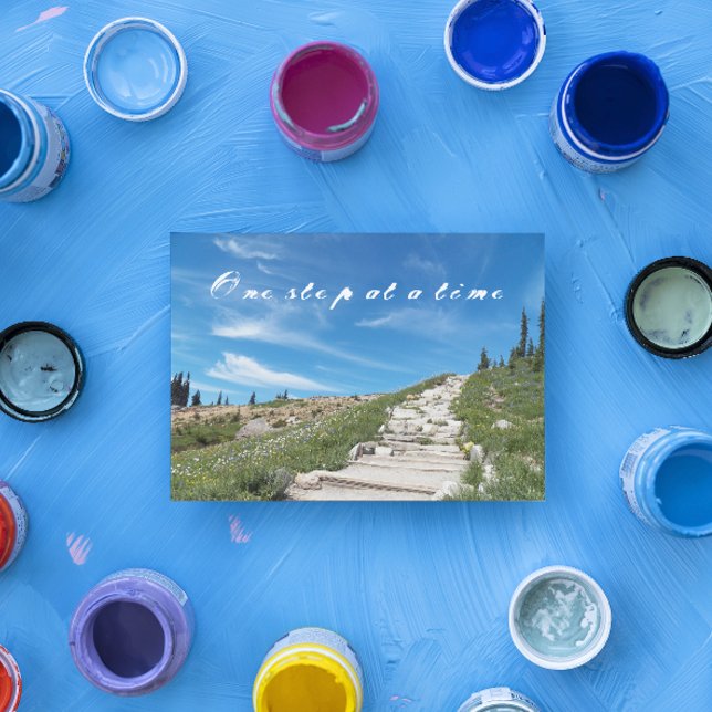 One Step at a Time Inspirational Quote Blank Card (Creator Uploaded)
