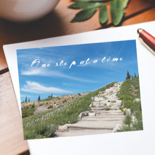 One Step at a Time Inspirational Quote Postcard