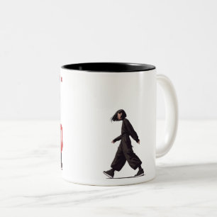One Step Forward Minimalist Graphic Design Two-Tone Coffee Mug