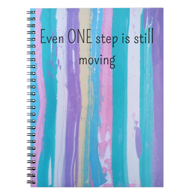 One step is Moving Pastel Stripe Notebook (Front)