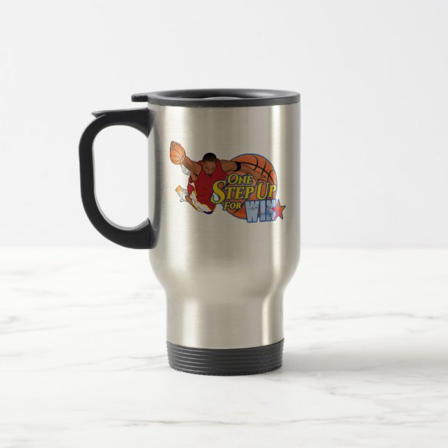 One Step Up for Win |  Travel Mug (Left)