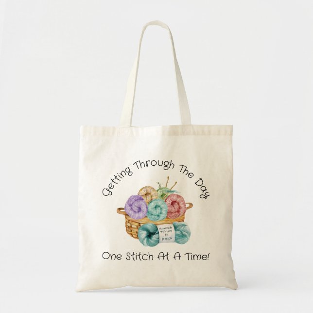 One Stitch At A Time Personalised Tote Bag (Front)