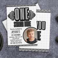 One Strong Dude - 1st Birthday with Photo