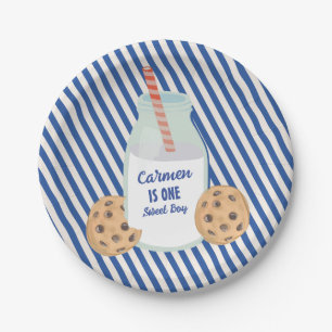 One Sweet Boy Cookie First Birthday Paper Plate