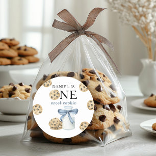 One Sweet Cookie and Milk First Birthday   Classic Round Sticker