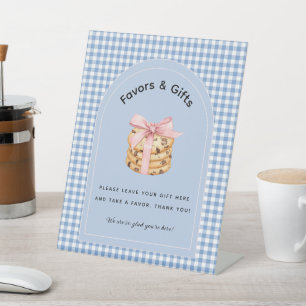 One Sweet Cookie Boy First Birthday Gifts Favours Pedestal Sign