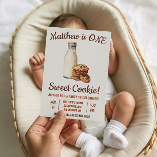 One Sweet Cookie!  First Birthday Party Invitation