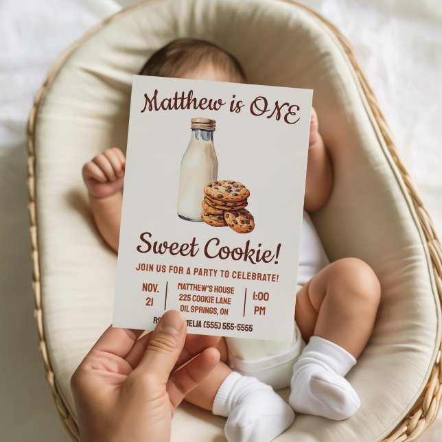One Sweet Cookie!  First Birthday Party Invitation (Creator Uploaded)
