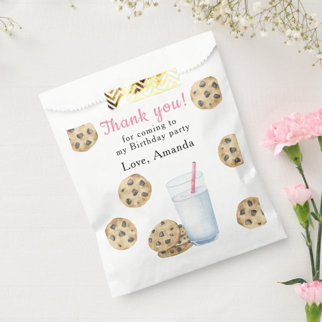 One Sweet Cookies & Milk Birthday Thank you Favour Bag (Sealed)