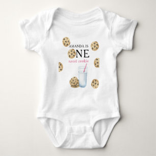 One Sweet Cookies & Milk Girl First Birthday   Baby Bodysuit