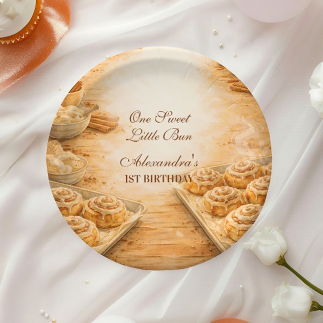 One Sweet Little Bun First Birthday Paper Plate (Creator Uploaded)