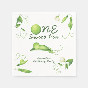 One Sweet Pea First Birthday Napkin